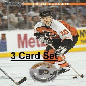 John LeClair Philadelphia Flyers NHL Hockey Card Collection - 3 Card Set